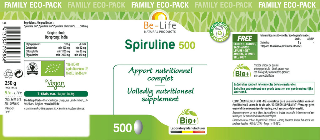 Espirulina 500 BIO (500 comprimidos)